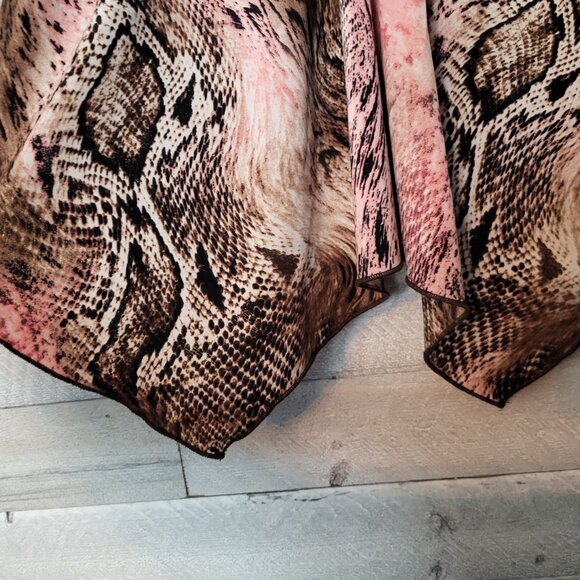 Venus Y2k Pink snakeprint top asymetrical hem patchwork beaded Fairy grunge - Picture 4 of 7